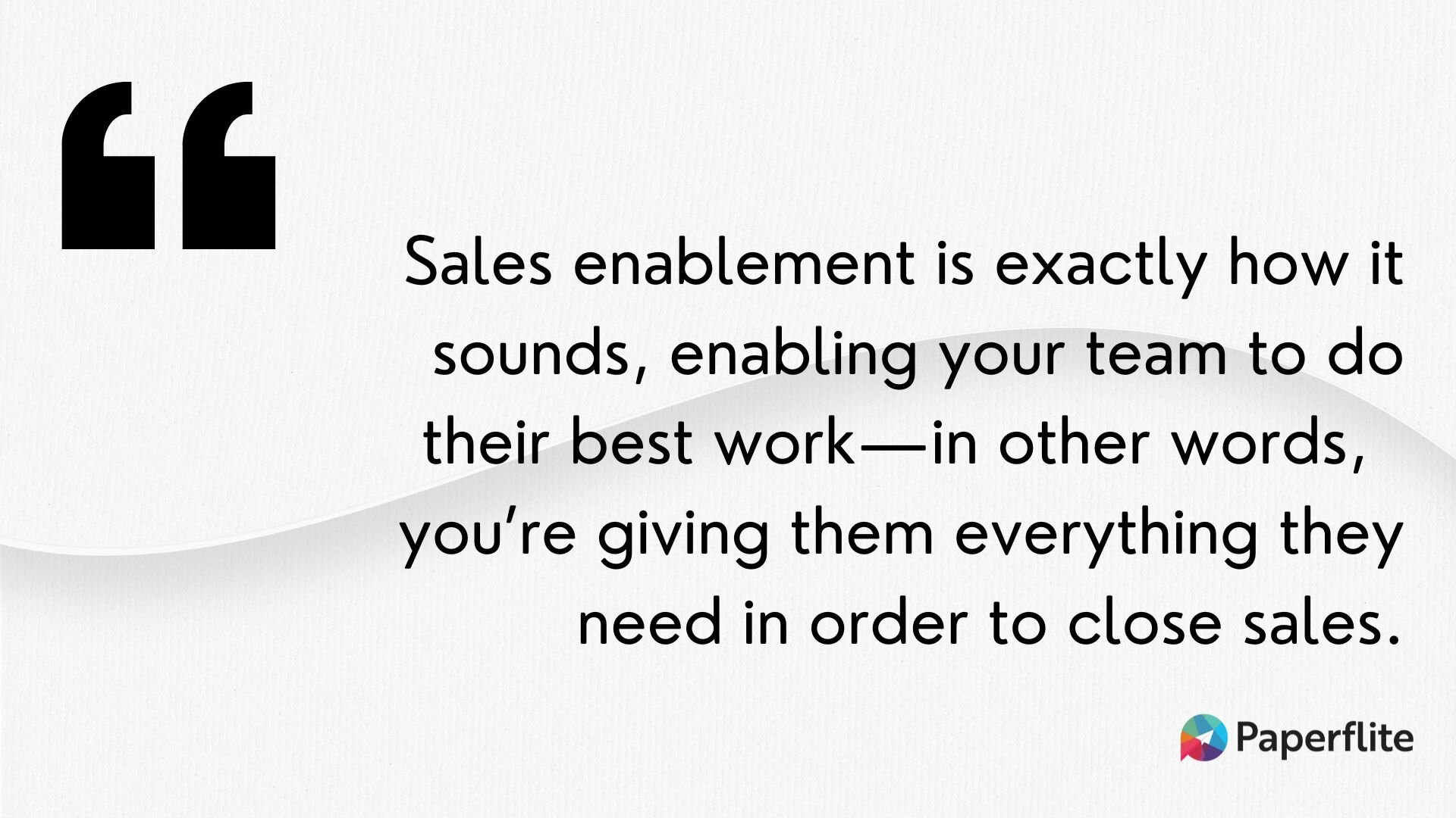 A post with the definition of Sales Enablement by Paperflite
