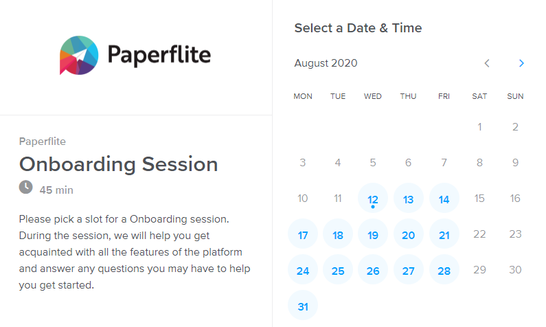 calendly_paperflite_sign up_book slot_say hello