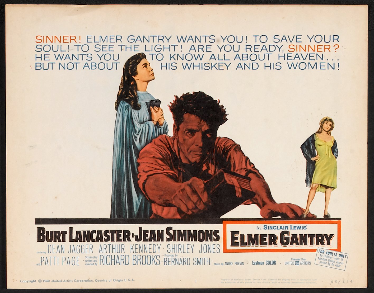 Elmer Gantry Poster