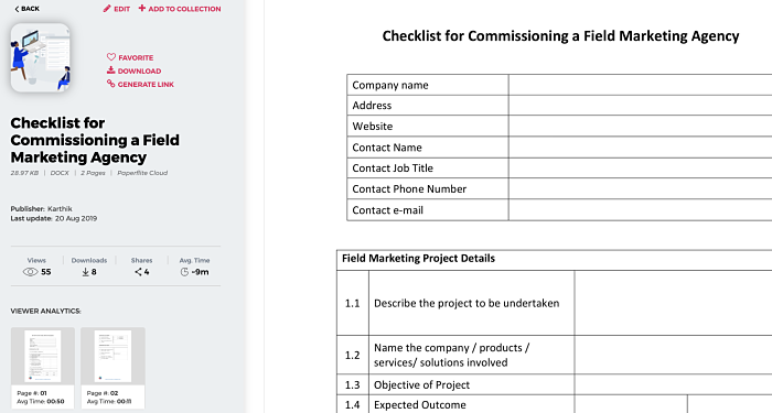 Field Marketing Agency Checklist | Paperflite