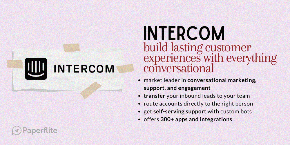 An image summarising Intercom's capabilities - by Paperflite