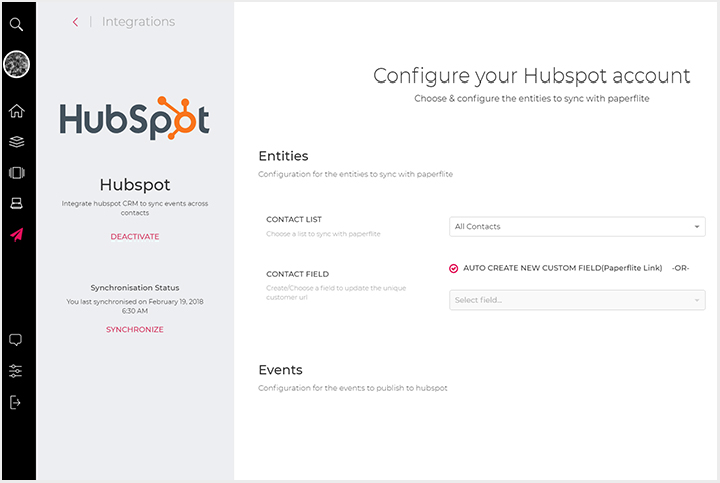 Paperflite Integration with HubSpot