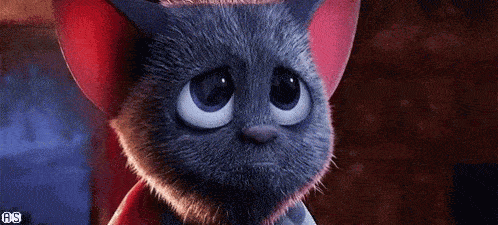 a gif of pouty bat eyes